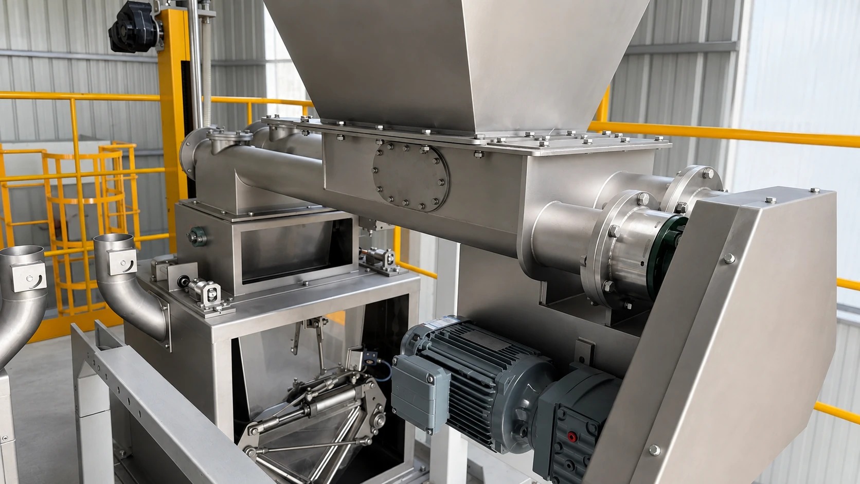 KWLE weighing and feeding system installed in an industrial bagging line